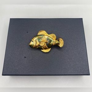 💚🐠Vintage Iridescent Clownfish Pendant Brooch Combo